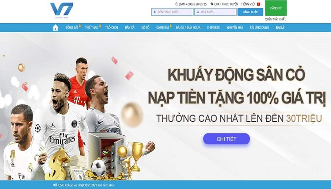 Ưu đãi thưởng đến 100% không phải điều gì hiếm tại nhà cái V7