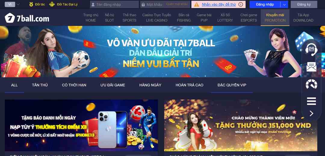 Live casino 7ball sở hữu vô vàn ưu đãi 