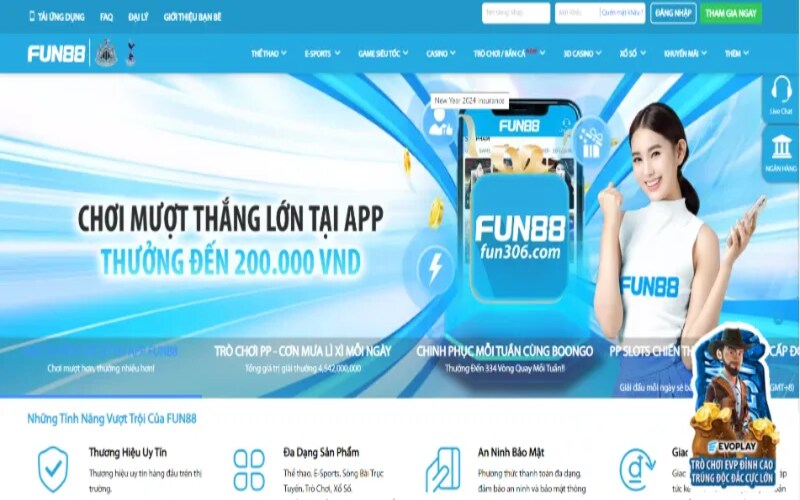 Nhận thưởng khi chơi casino tại Fun88