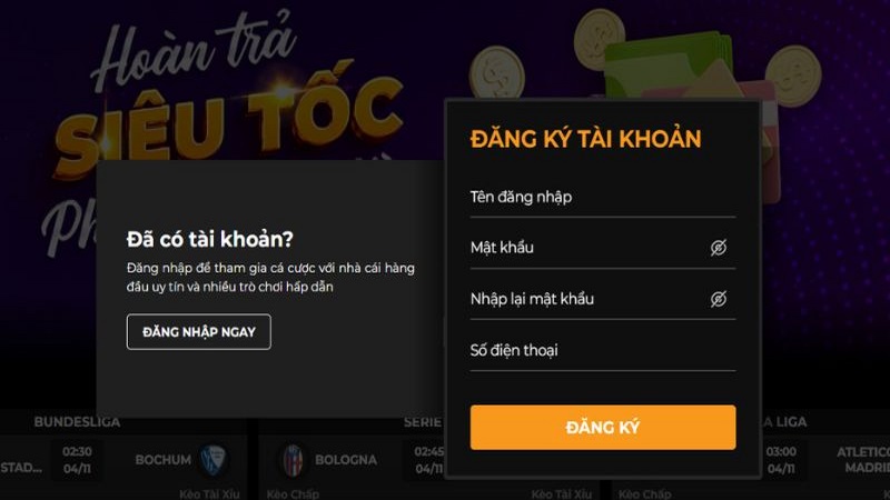 Bạn nhấn đăng ký tài khoản B52 Club