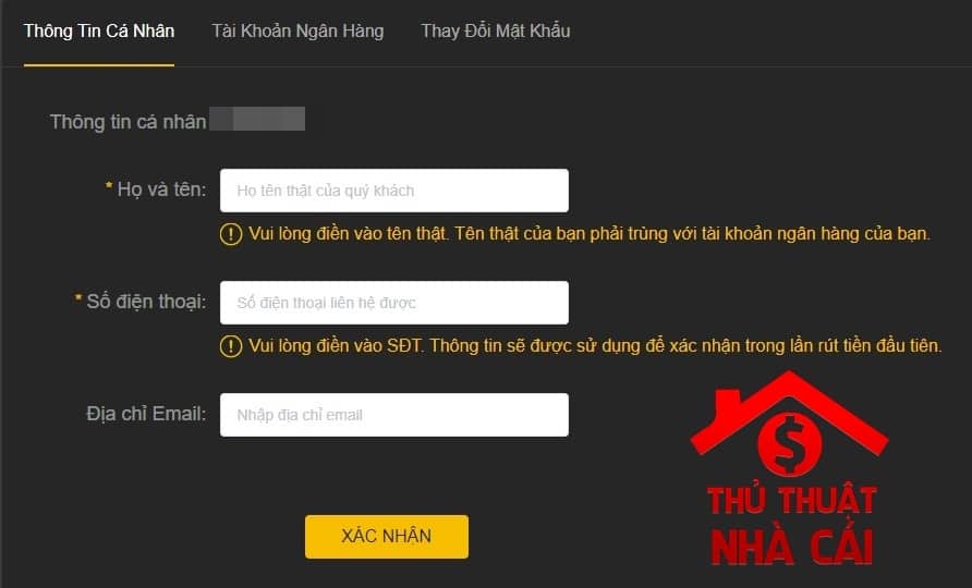 Xác nhận thông tin