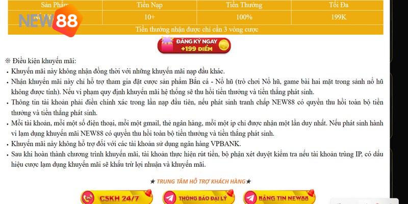 Thành viên nên nắm bắt điều kiện của chương trình khuyến mãi 100% New88