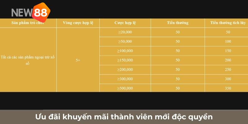Ưu đãi khuyến mãi thành viên mới độc quyền