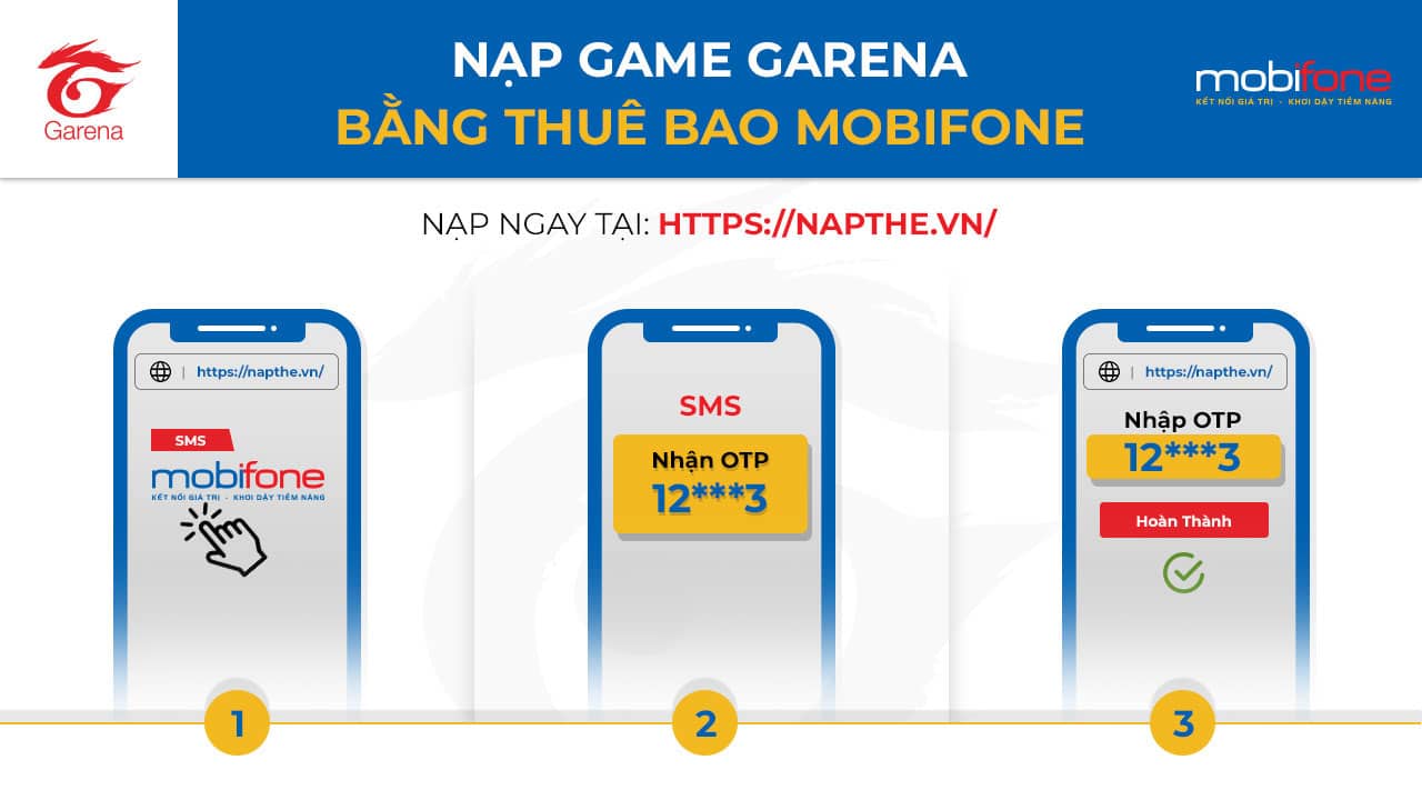 Chọn hình thức thanh toán qua SMS nhà mạng Viettel, Mobifone hoặc Vinaphone mà bạn đang sử dụng Cách Nạp Thẻ Liên Quân Bằng SMS Mobifone