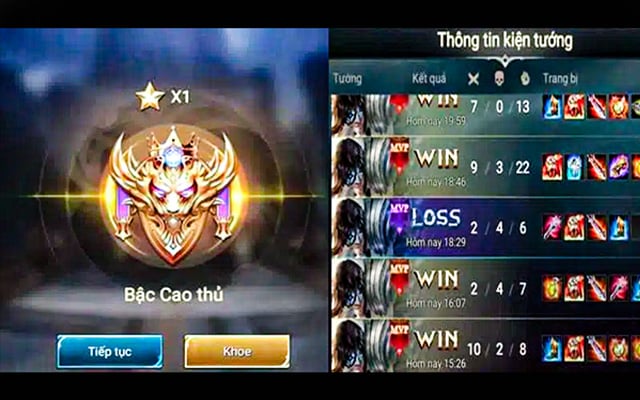 Hình Ảnh Acc Liên Quân Vip Bậc Cao Thủ