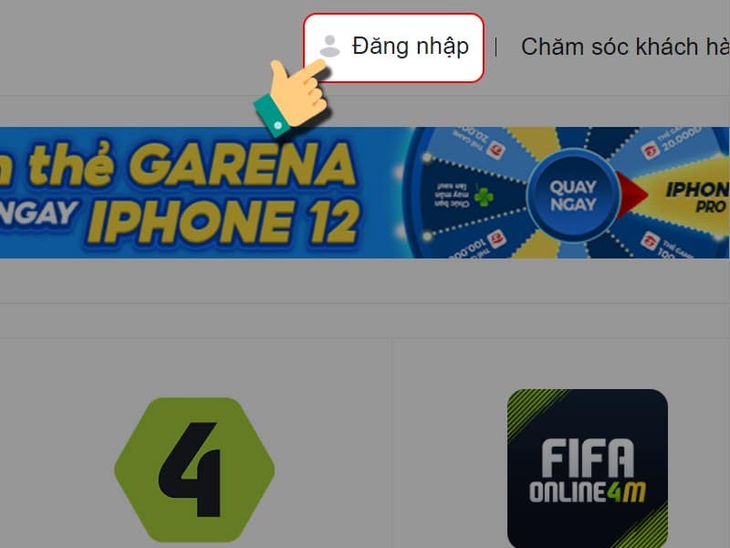 Nhấn đăng nhập Nhấn vào Đăng nhập.