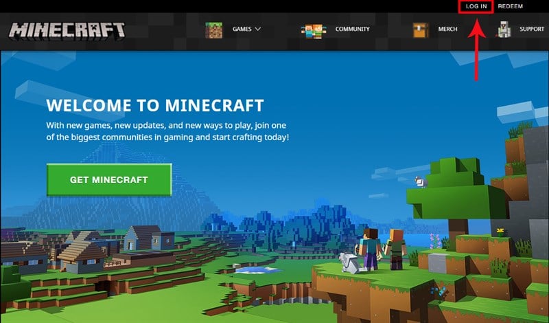 Chọn vào mục Log in để đăng nhập trên góc bên phải màn hình Chọn vào mục Log in để đăng nhập trên góc bên phải màn hình