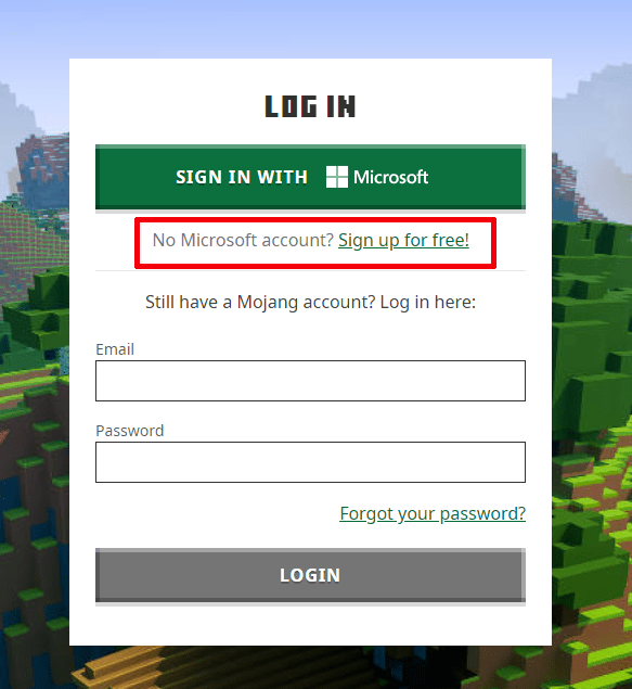 Chọn vào mục Sign up for Free để tạo tào khoản Microsoft mới Chọn vào mục Sign up for Free để tạo tào khoản Microsoft mới