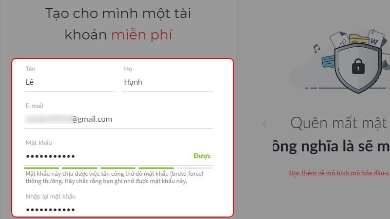 Nhập các thông tin mà hệ thống yêu cầu Tiến hành Nhập các thông tin mà hệ thống yêu cầu