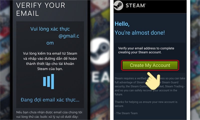 Truy cập vào email vừa nhập và nhấn Create My AccountTruy cập vào email vừa nhập và nhấn Create My Account