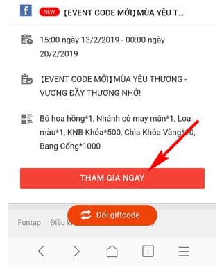 Chúng ta sẽ ấn chọn mục tham gia ngay