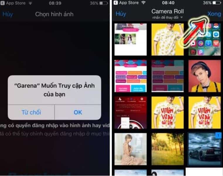 Chọn ảnh sau đó nhấn ok và xong