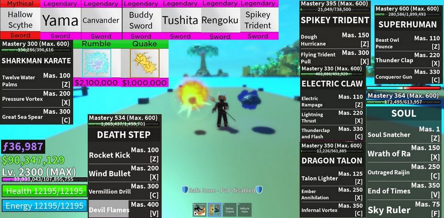 Hình acc game Blox Fruit VIP