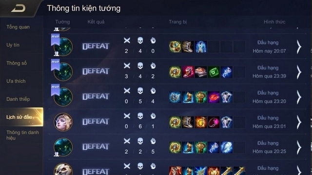 Hình game Liên Quân thua