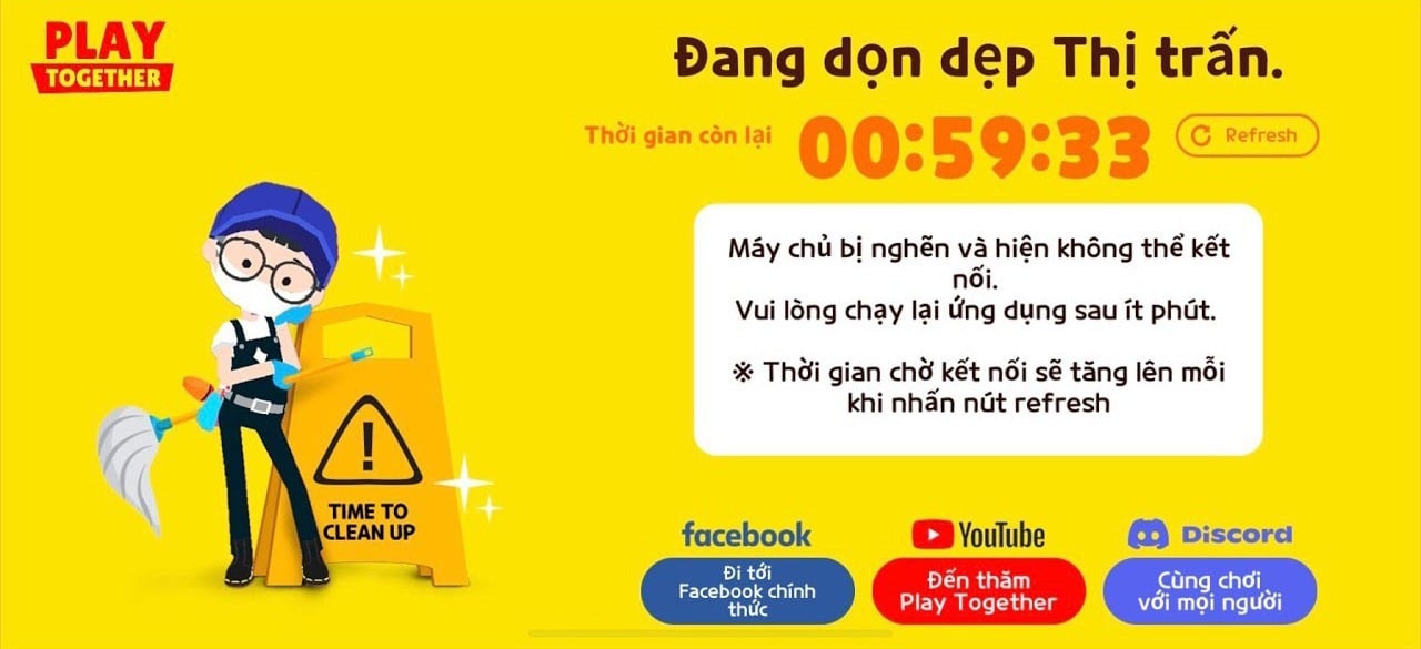 Hình game Play Together bảo trì