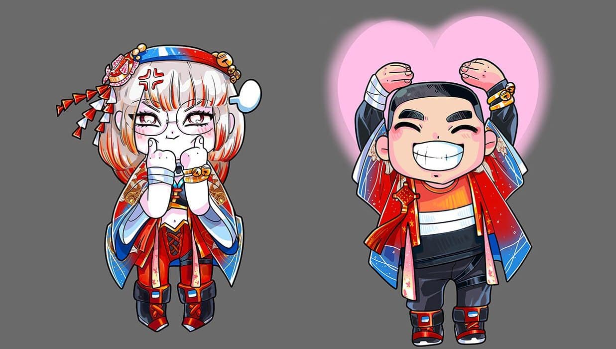 Hình Free Fire chibi cặp dễ thương