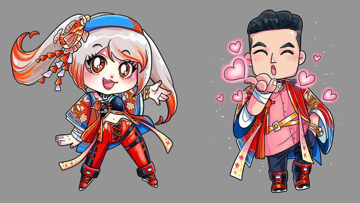 Hình Free Fire chibi cặp mới nhất
