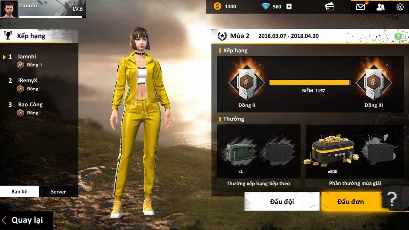 Hình ảnh ACC rank Đồng Free Fire mới nhất