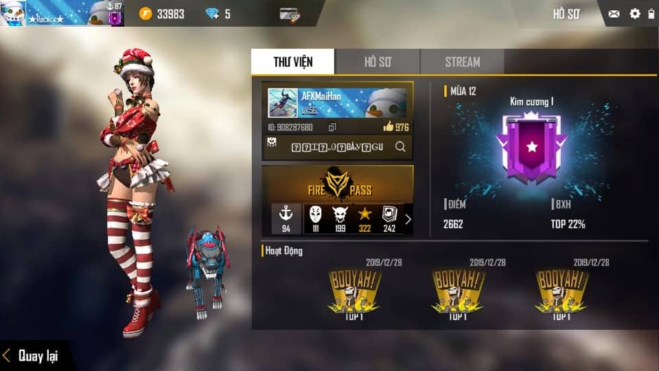 Hình ảnh ACC rank Kim Cương Free Fire mới