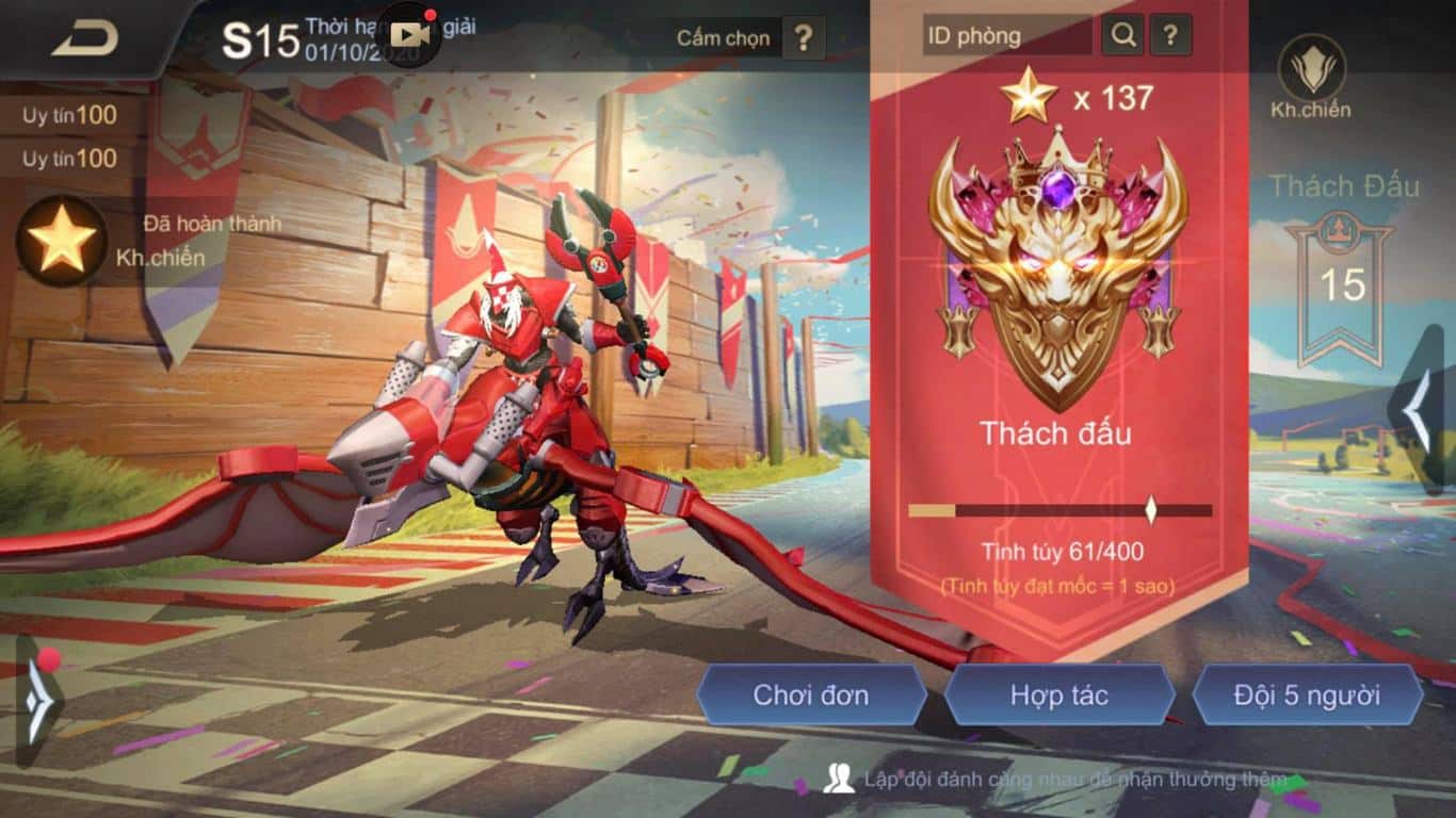Hình khung rank Thách Đấu Liên Quân cực chất