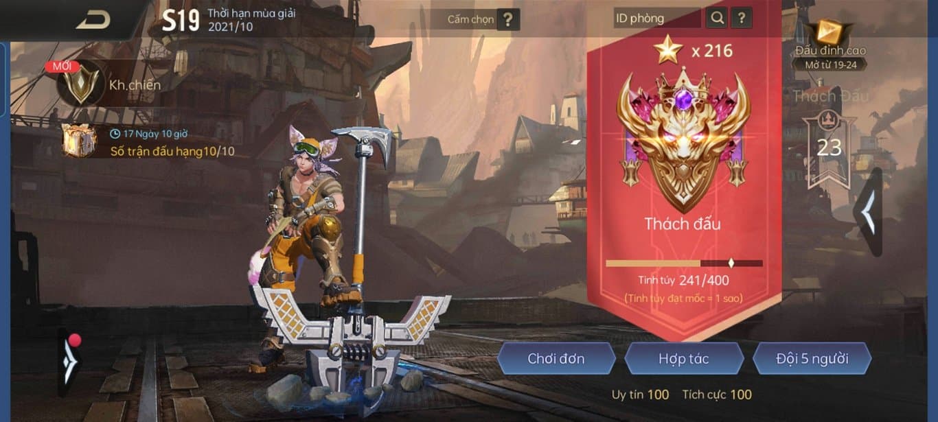 Hình khung rank Thách Đấu Liên Quân