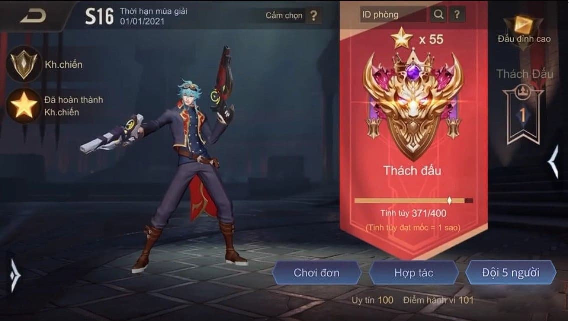 Hình khung rank Thách Đấu game Liên Quân