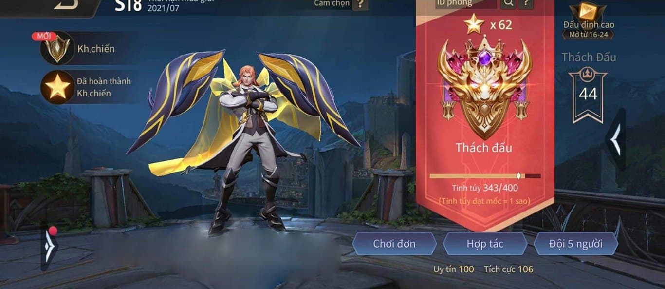 Hình khung rank Thách Đấu trong game Liên Quân