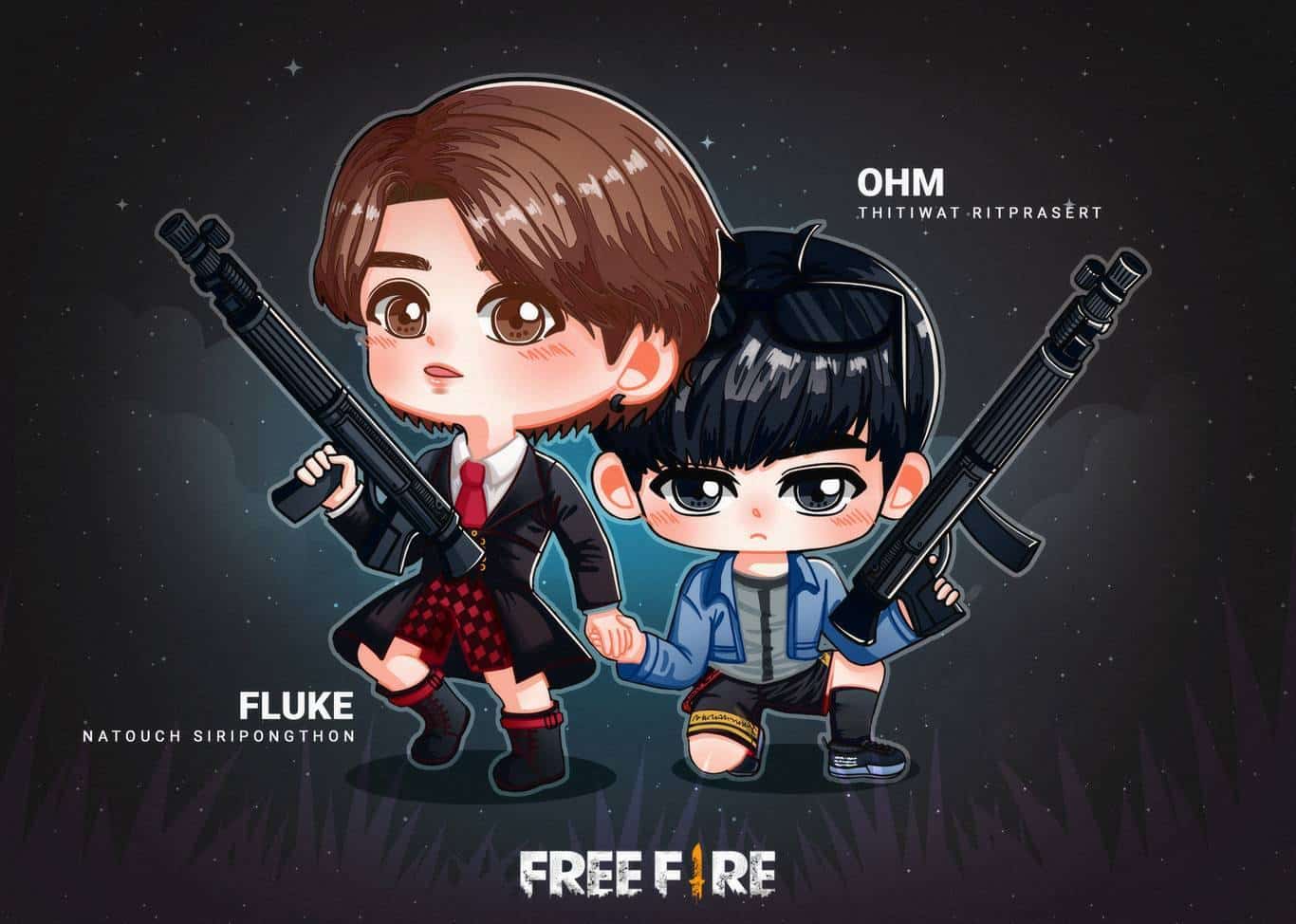 Hình nền Free Fire chibi cho máy tính 3D