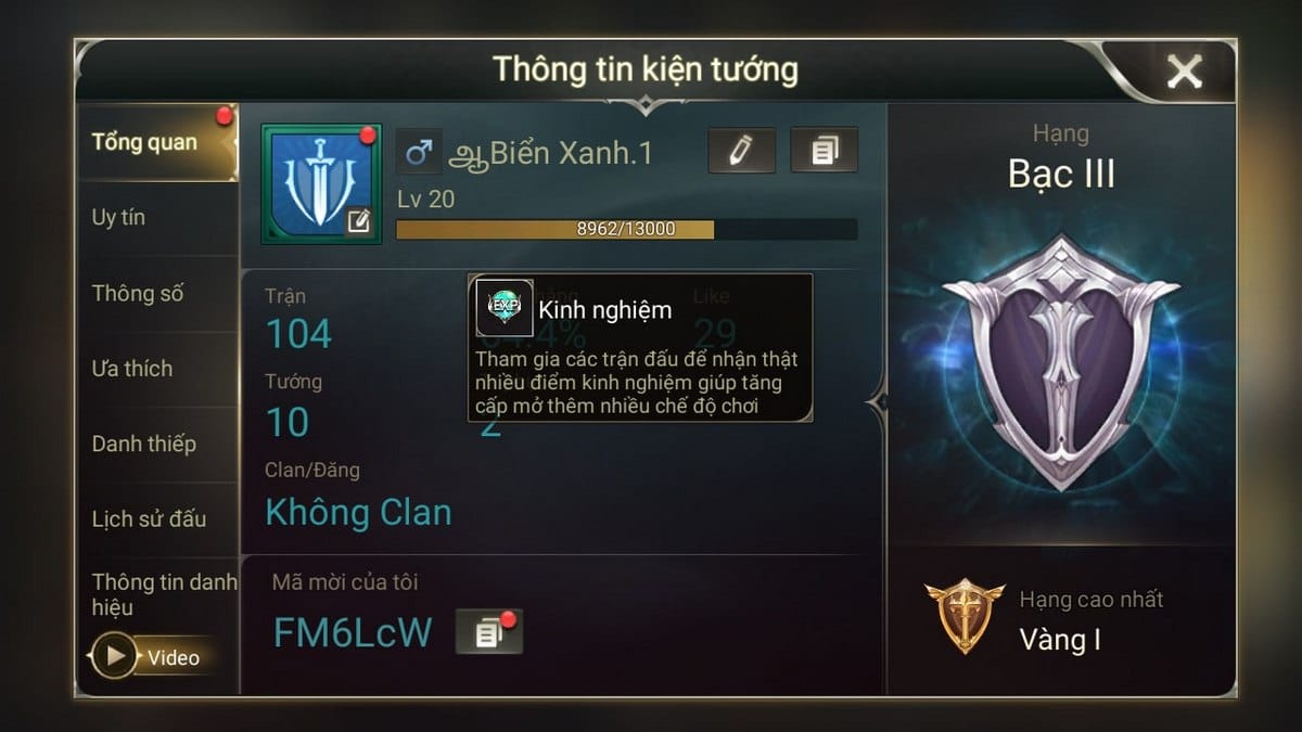 Hình rank bạc game Liên Quân
