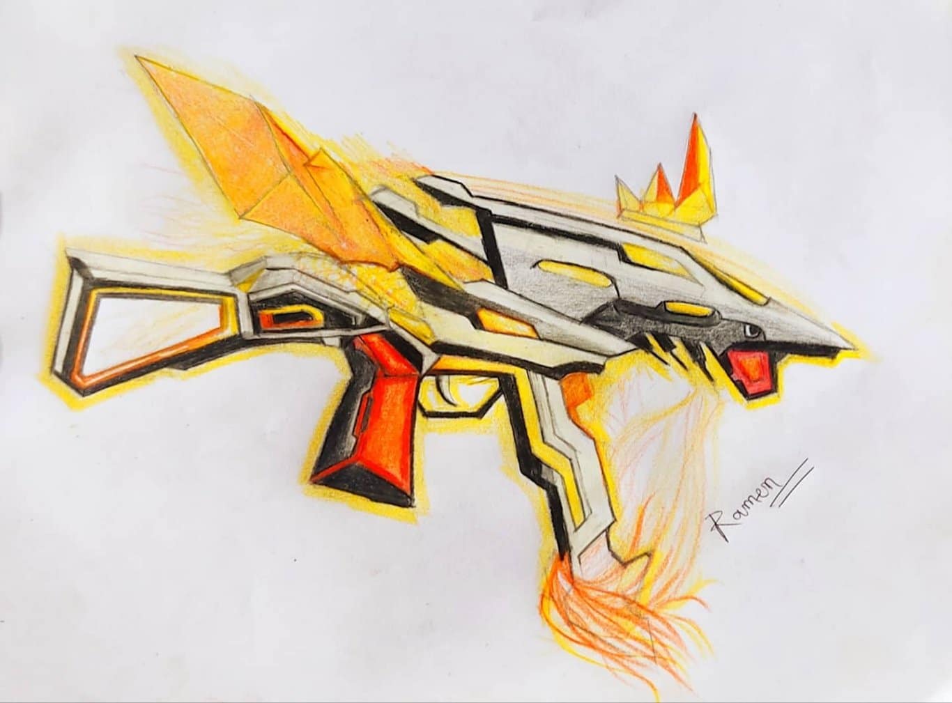 Hình vẽ súng Free Fire chất mới nhất