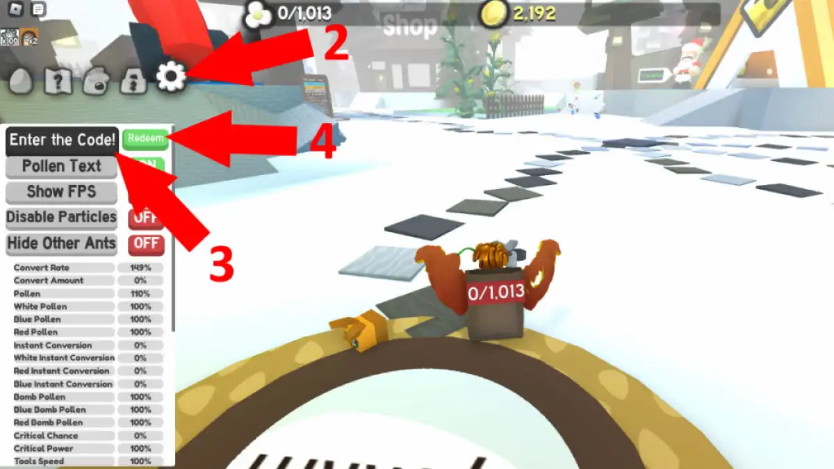Cách Nhập Code Ants Simulator Roblox