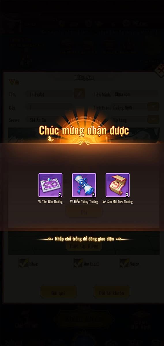 Nhận quà thành công