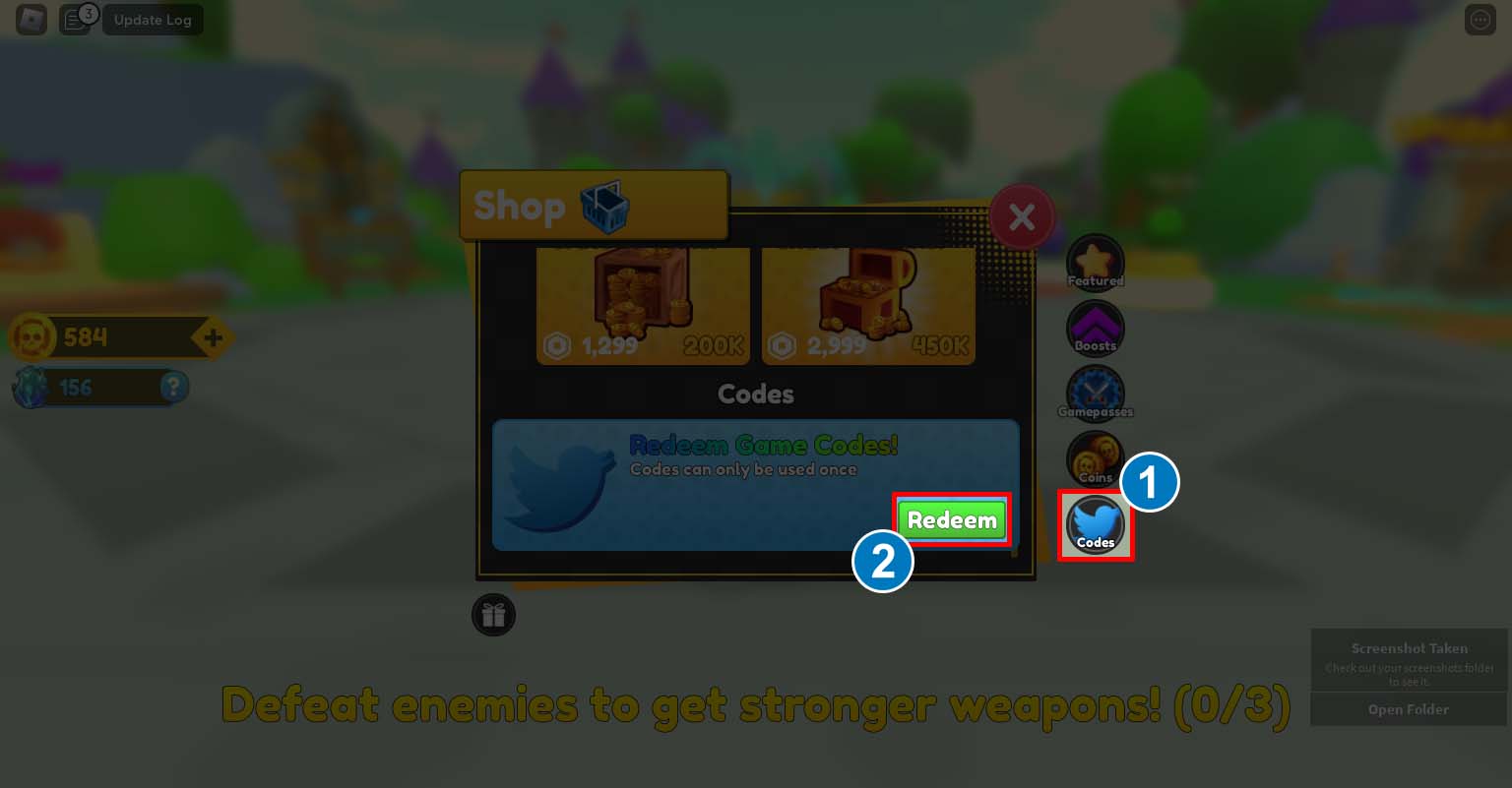 Nhấn vào nút Redeem để mở cửa sổ nhập mã giftcode.