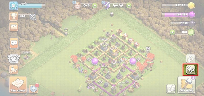 Đăng nhập vào game Clash of Clans