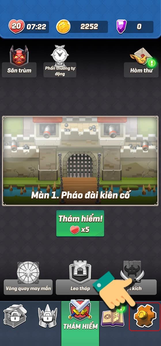 Hãy nhấn vào biểu tượng bánh răng Cài đặt.