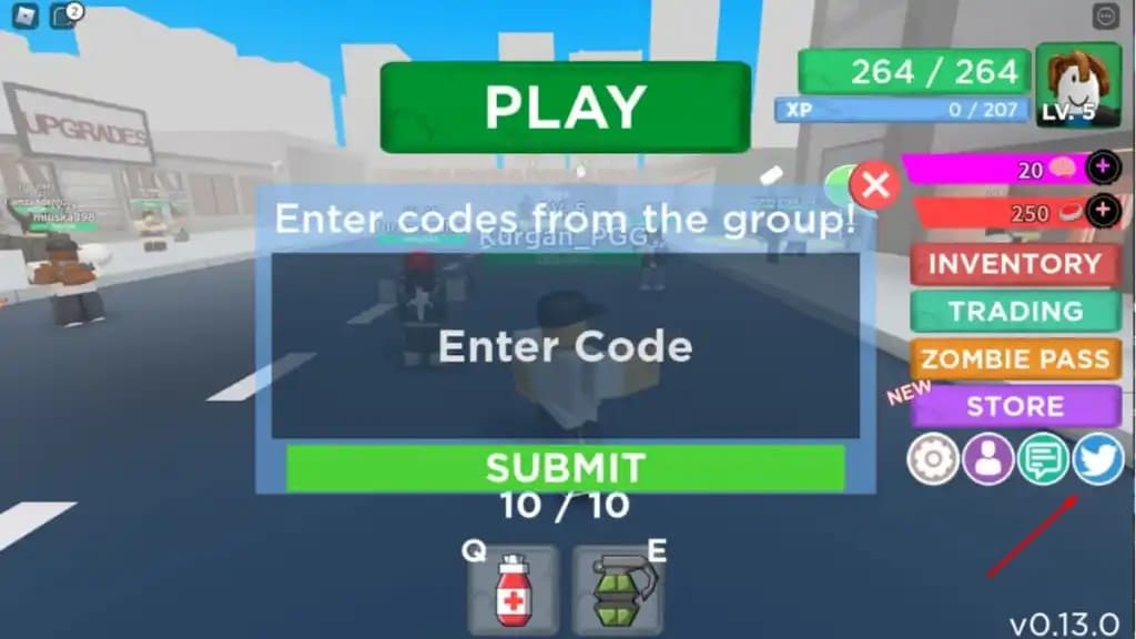 Nhập giftcode Zombie Attack