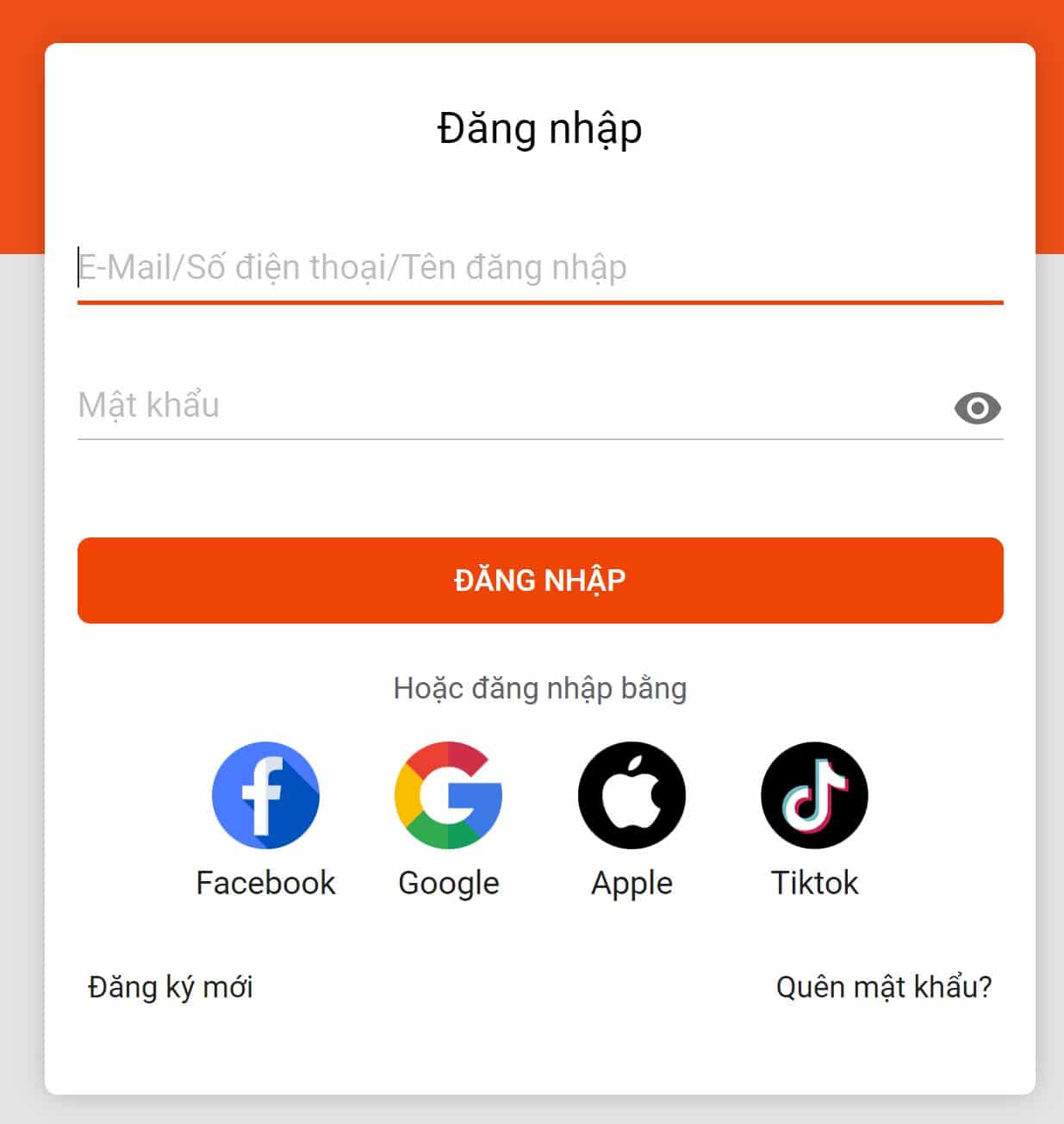 Đăng nhập tài khoản chơi game của bản thân.