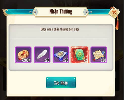 Người chơi chỉ cần chọn Xác nhận để thu thập vật phẩm.