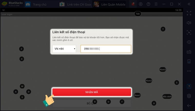 Nhấn chọn nhấn mã