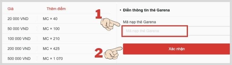 Nhập mã thẻ và Xác nhận Nhập chính xác mã thẻ bạn đã mua và nhấn Xác nhận