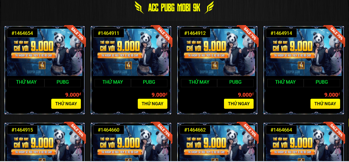 Shop acc PUBG Mobile uy tín giá rẻ