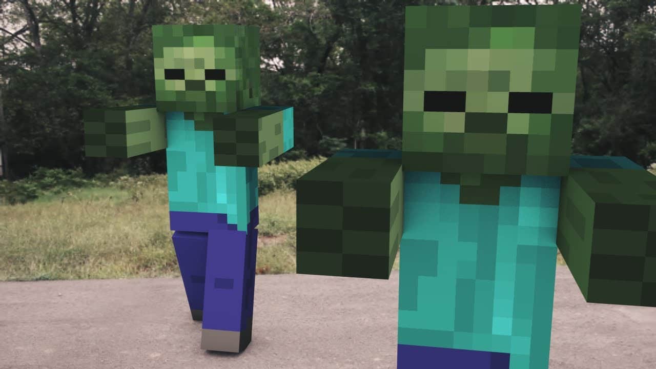 Ảnh Zombie Minecraft đáng sợ