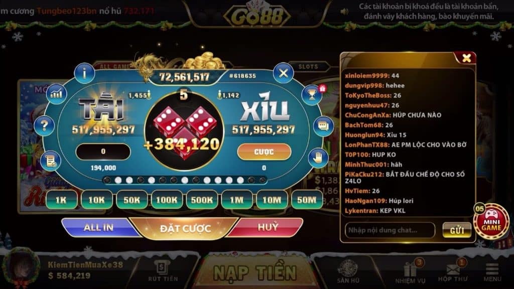 Hình ảnh tài xỉu go88 thắng