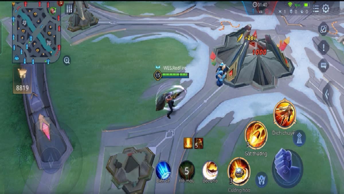 Hình chơi game Liên Quân trong trận ngầu chất