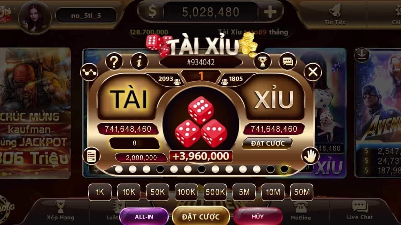 Hình chơi tài xỉu thắng nhiều tiền