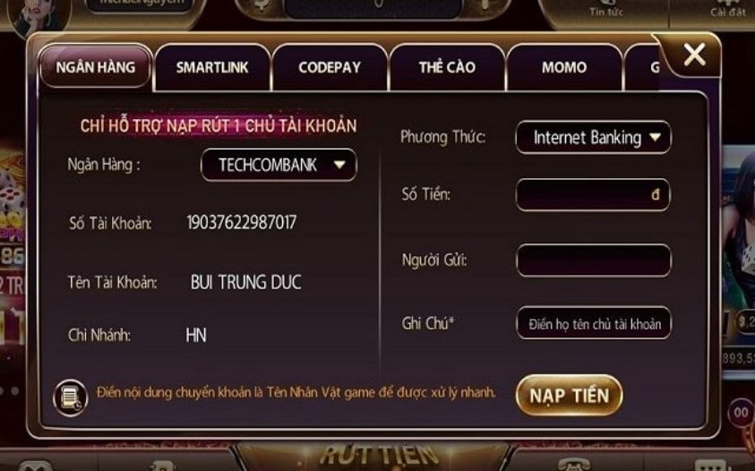 Hình nạp tài xỉu mới nhất