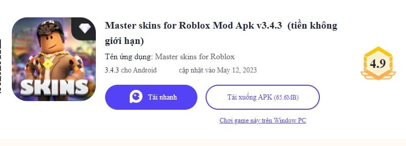 Master skins for Roblox