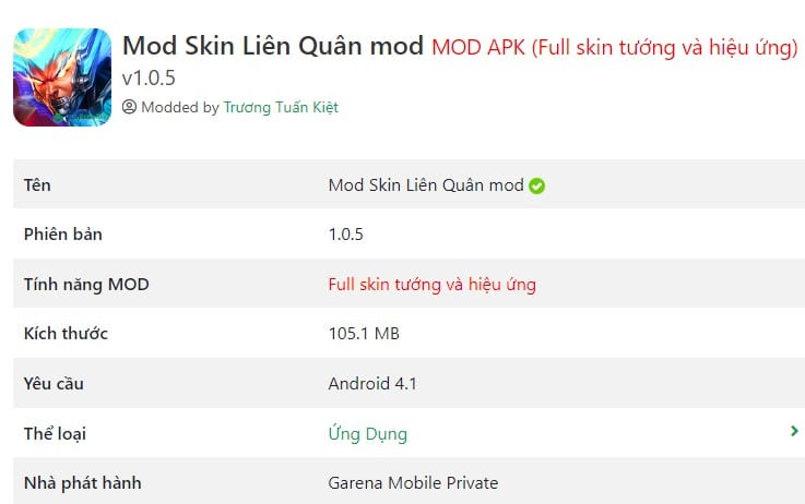 Mod Skin Liên Quân