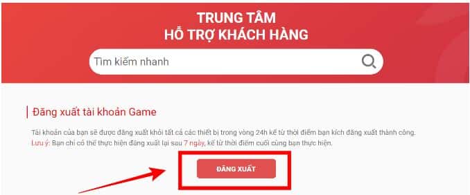 Nhấn chọn vào đăng xuất