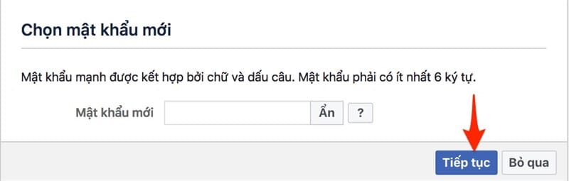 Nhập pass fb mới